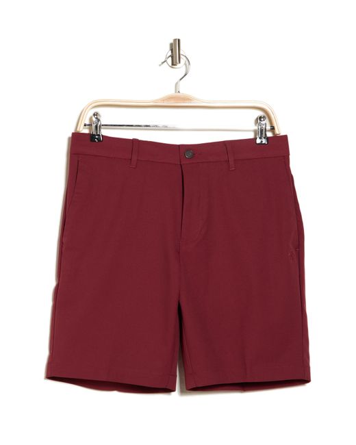 Original Penguin Red Solid Flat Front Golf Shorts for men