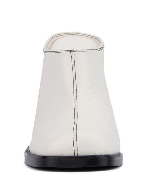 Olivia Miller White Square Toe Mule
