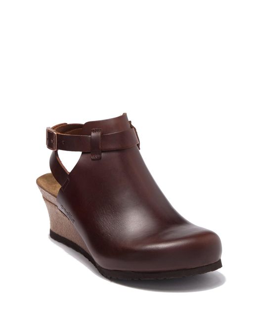 Birkenstock Esra Wedge Leather Clog Discontinued in Brown Lyst