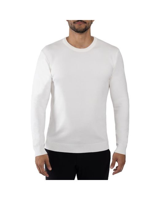 Xray Jeans White Crewneck Knit Pullover Sweater for men