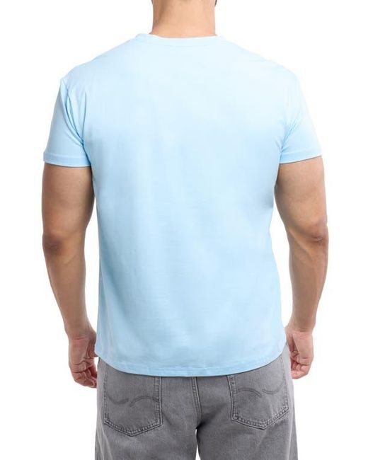 Xray Jeans Blue Soft Cotton Split Neck T-Shirt for men