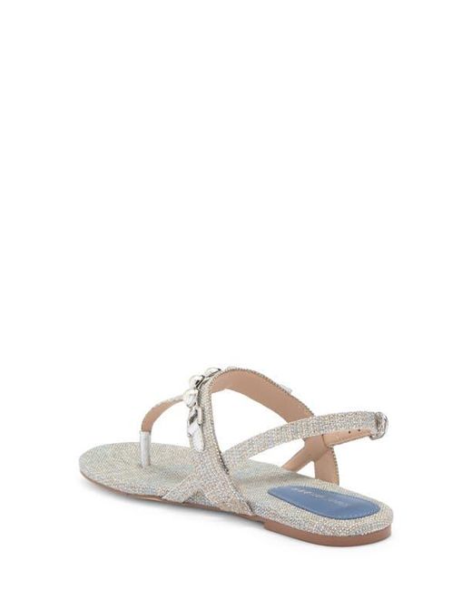 Stuart Weitzman White Perla T-Strap Sandal