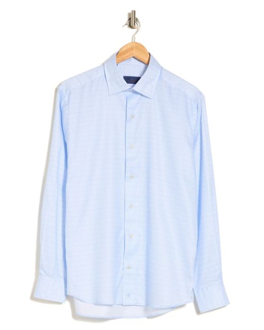 David Donahue Blue Cotton Button-up Shirt for men