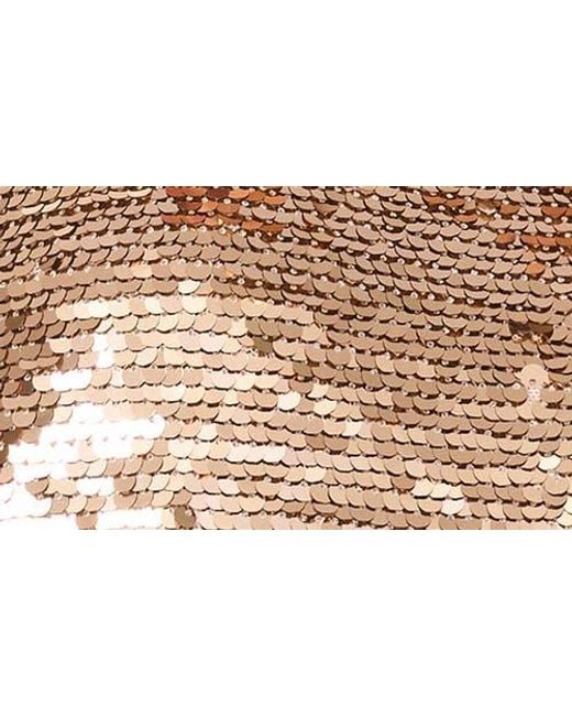 Halogen® Brown Sequin T-Shirt
