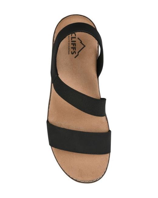 White Mountain Black Tinnley Wedge Sandal