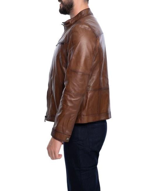 VELLAPAIS Brown Soft Leather Jacket for men