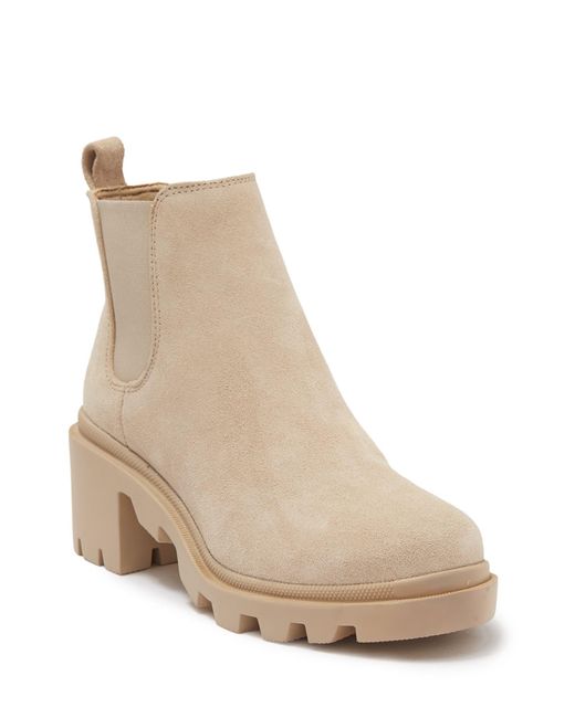 Steve Madden Hadlee Lug Sole Chelsea Boot in Natural | Lyst
