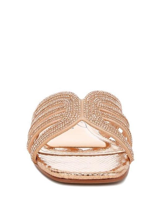 London Rag Slides LONDON RAG Dindy Embellished Slide Sandal in Metallic | Lyst
