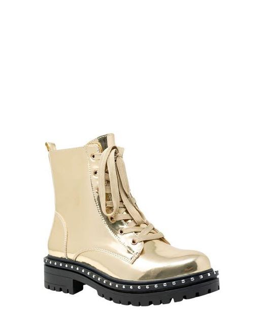 In Touch Footwear Natural Mira Studded Lug Combat Boot