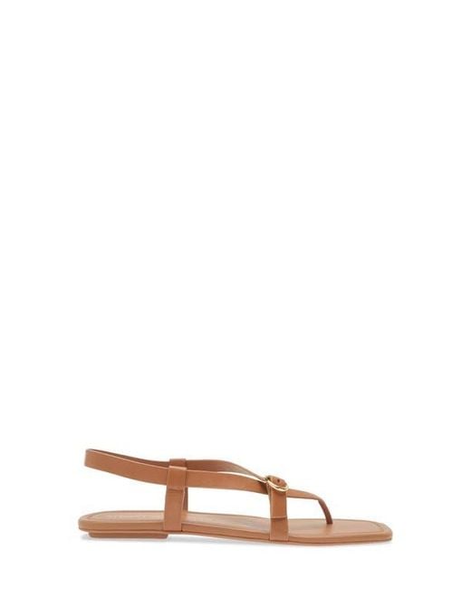 Stuart Weitzman Brown Benni Slingback Flat Sandal