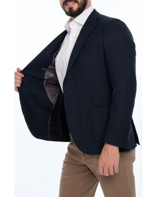 VELLAPAIS Blue Solid Sport Coat for men