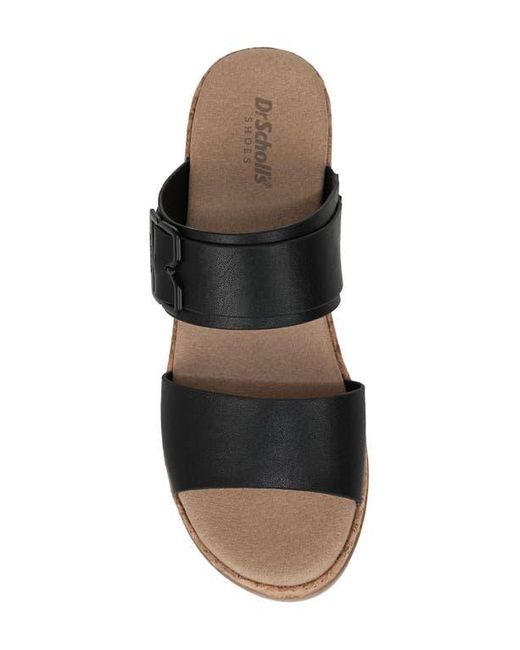 Dr. Scholls Black Once More Platform Wedge Slide Sandal