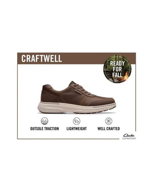 Clarks Gray Craftwell Sneaker for men