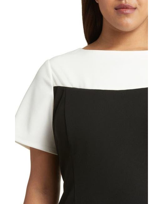 Maggy London Black Colorblock Sheath Dress
