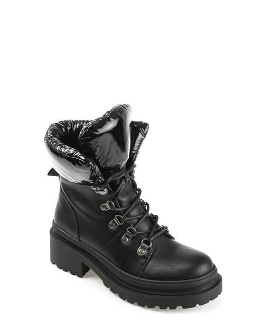 Journee Collection Black Irrah Lug Sole Boot