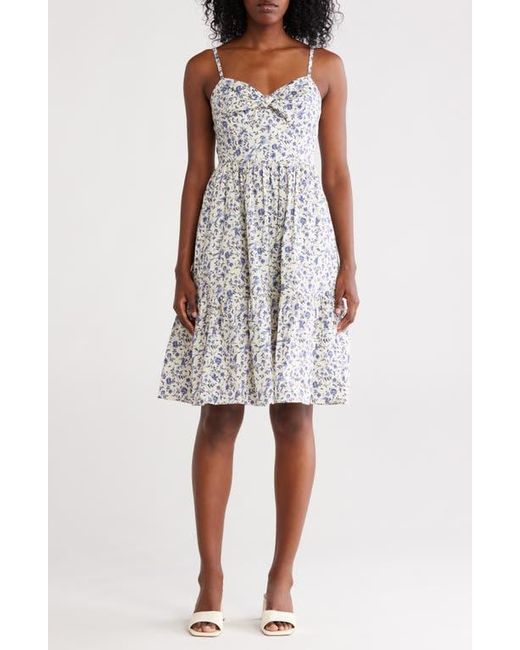 Eliza J Gray Bow Front Fit & Flare Midi Dress