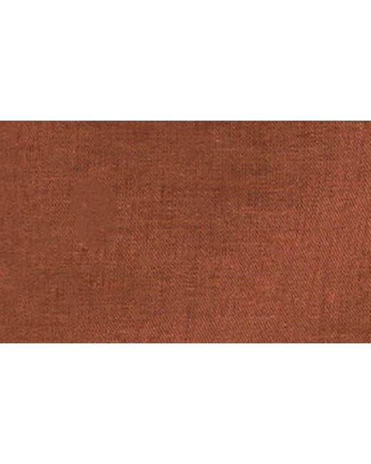 Halogen® Brown Oversize Linen Blend Button-up Tunic