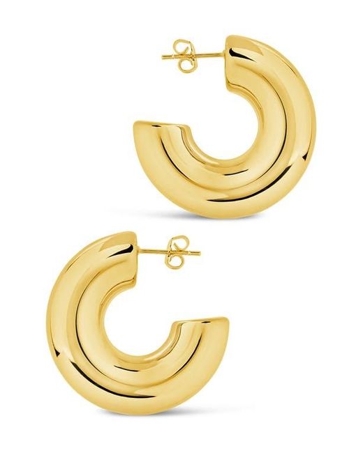 Sterling Forever Metallic Wynonna Tube Hoop Earrings