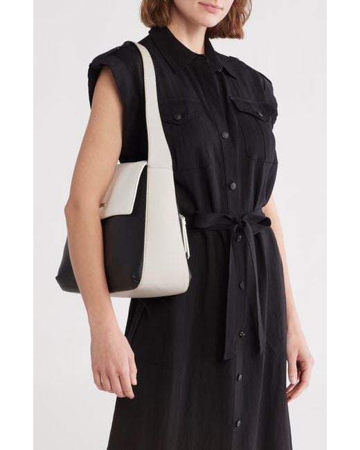 Tahari Black Logan Flap Shoulder Bag