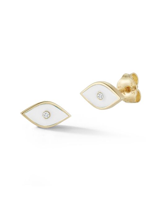 Ember Fine Jewelry 14k Gold & Diamond Evil Eye Stud Earrings in White Lyst
