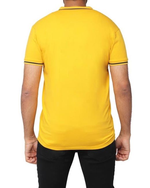 Xray Jeans Yellow Pipe Trim Knit Polo for men