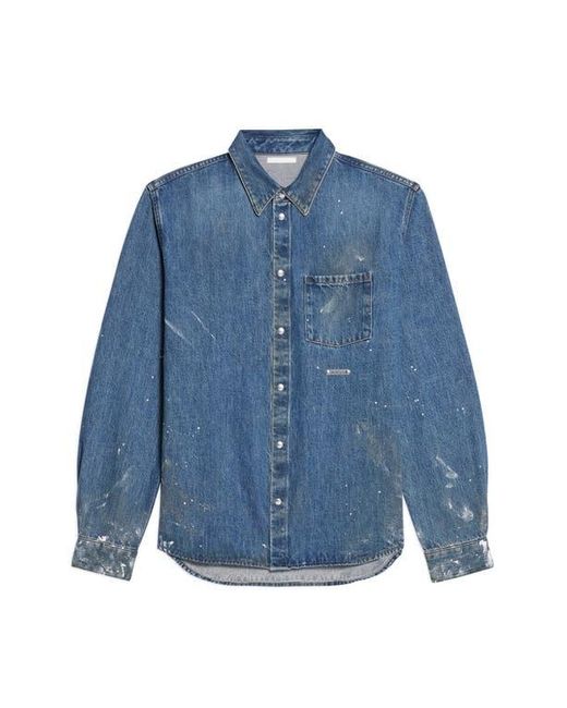 Helmut Lang Blue Snap Front Denim Shirt Jacket