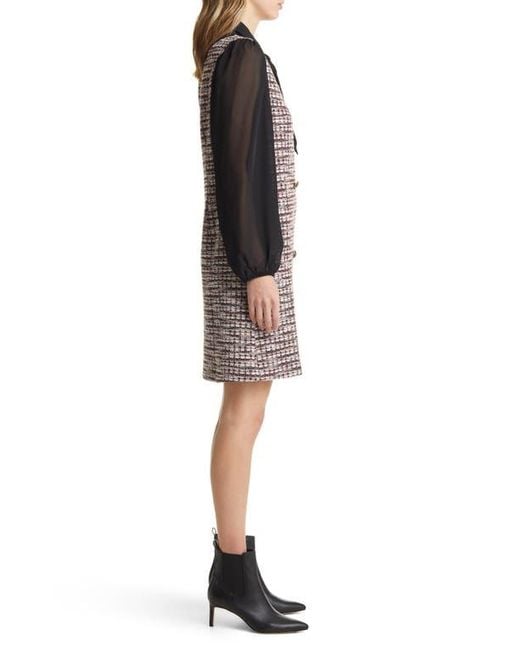 Julia Jordan Black Long Sleeve Tweed Minidress