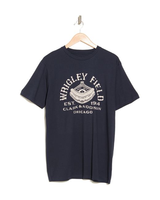 American Needle Blue Wrigley Field Cotton Graphic T-shirt for men