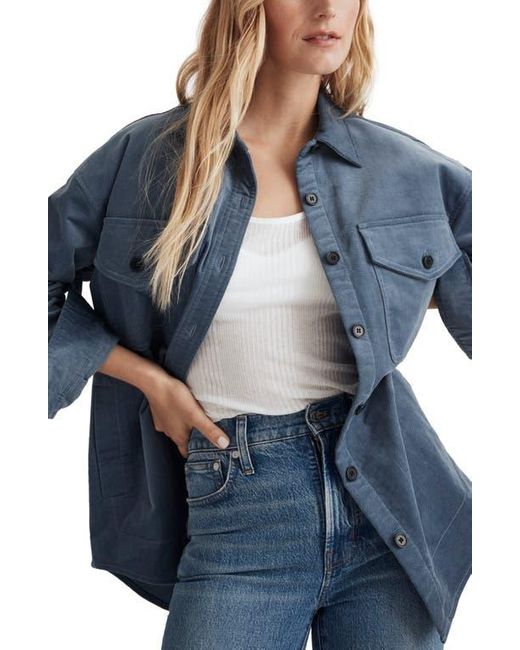 Madewell Stretch Twill Oversize Shirt Jacket in Blue Lyst