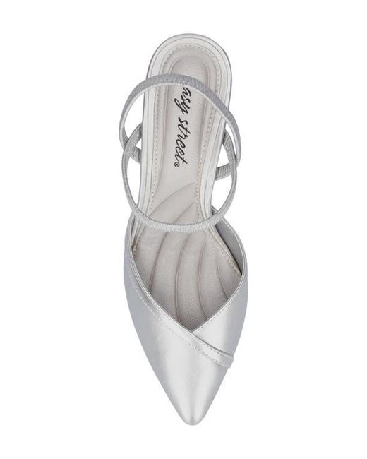 Easy Street White Slingback Kitten Heel Pumps