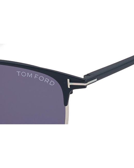 Tom Ford Blue 52mm Browline Sunglasses for men