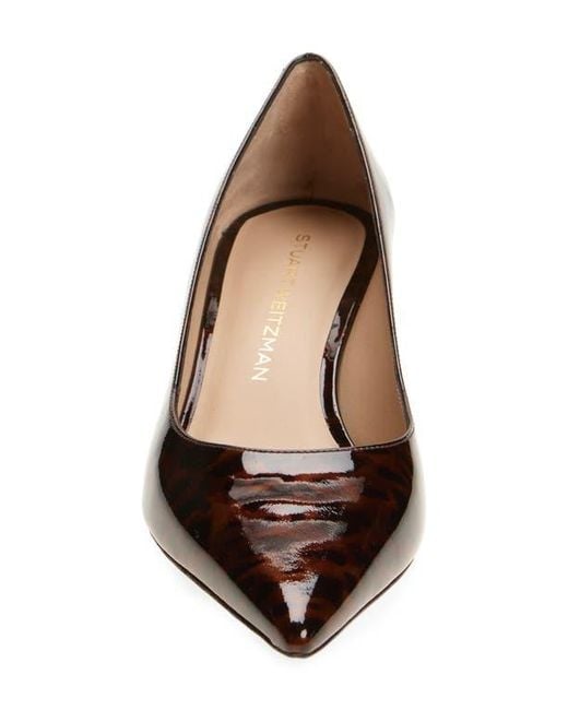 Stuart Weitzman Brown Stuart Power 50 Block Heel Pump