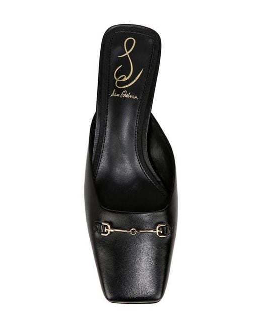 Sam Edelman Black Ollie Square Toe Bit Mule