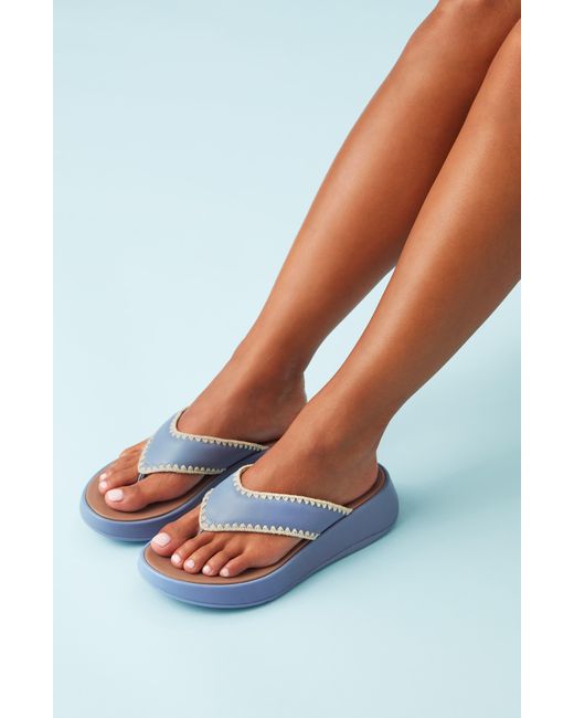 Fitflop Blue F-mode Platform Slide Sandal