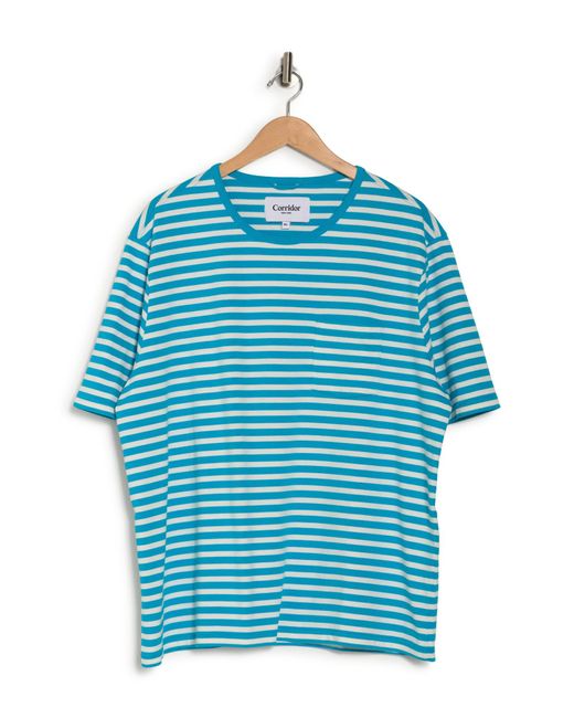 Corridor NYC Blue Stripe Organic Cotton T-shirt for men