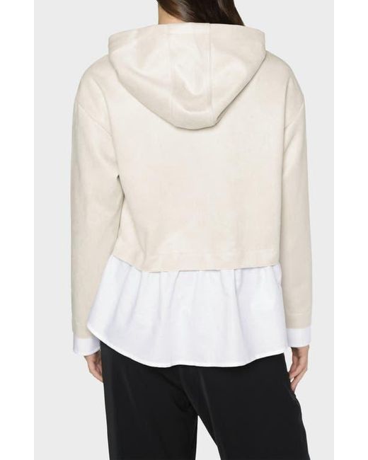 Matty M White Wentz Layered Hoodie Pullover
