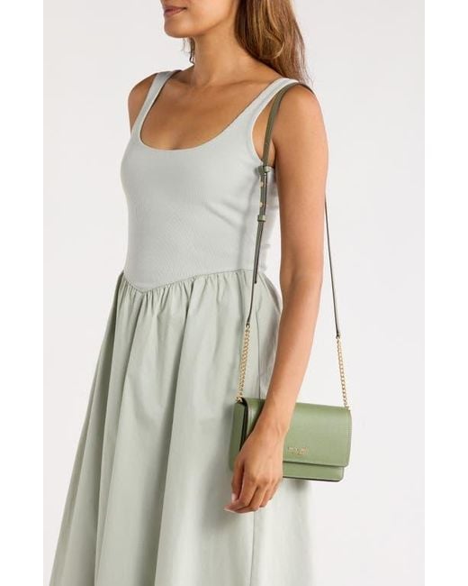 Kate Spade Green Morgan Leather Wallet On A Chain