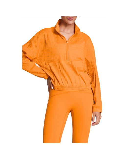 Spanx Orange Active Run Water Resistant Half-Zip Jacket