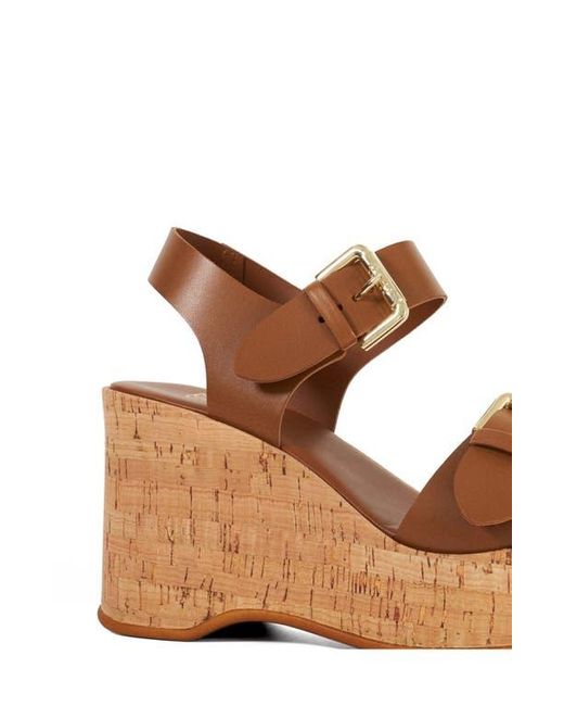 Dune Brown Kamia Platform Wedge Sandal