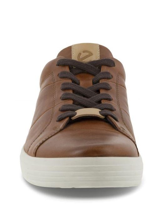Ecco Brown Soft Classic Leather Sneakers for men