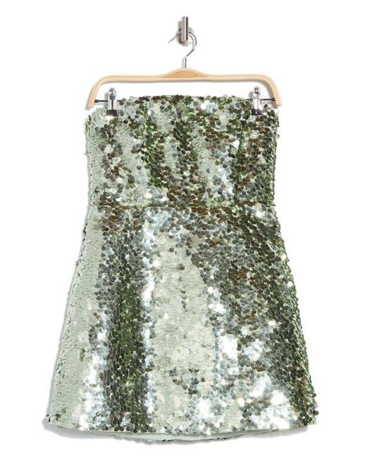 Alice + Olivia Multicolor Velia Disc Sequin Strapless Minidress