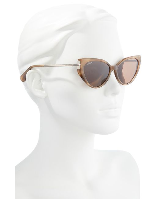 Max Mara Brown 57mm Cat Eye Sunglasses