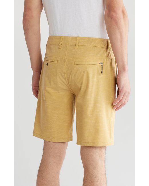 Hurley Yellow Phantom Sandbar Stretchband 20" Water Repellent Walk Shorts for men