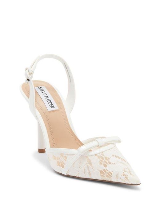 Steve Madden White Sereena Lace Slingback Pump