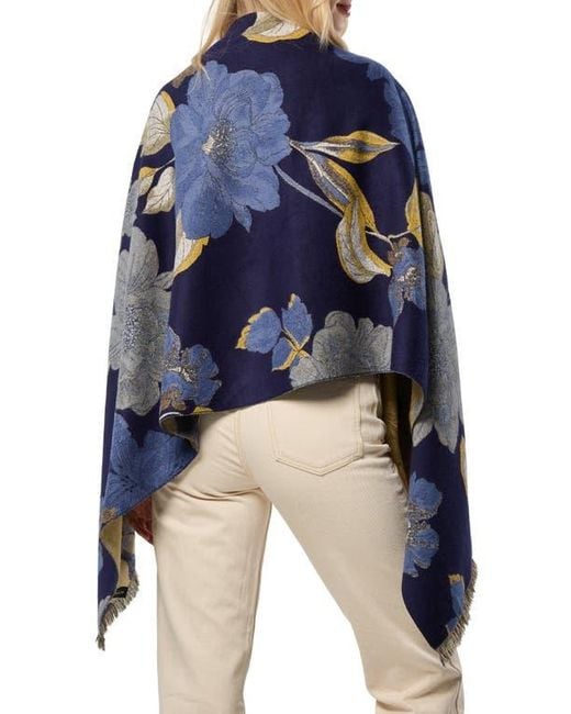 Saachi Blue Metallic Touch Reversible Scarf
