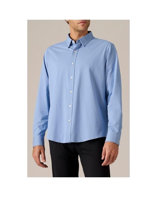 Rhone Blue Commuter Pro Button-Up Shirt for men