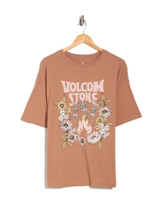 Volcom Pink Time To Boogie Cotton Graphic T-shirt