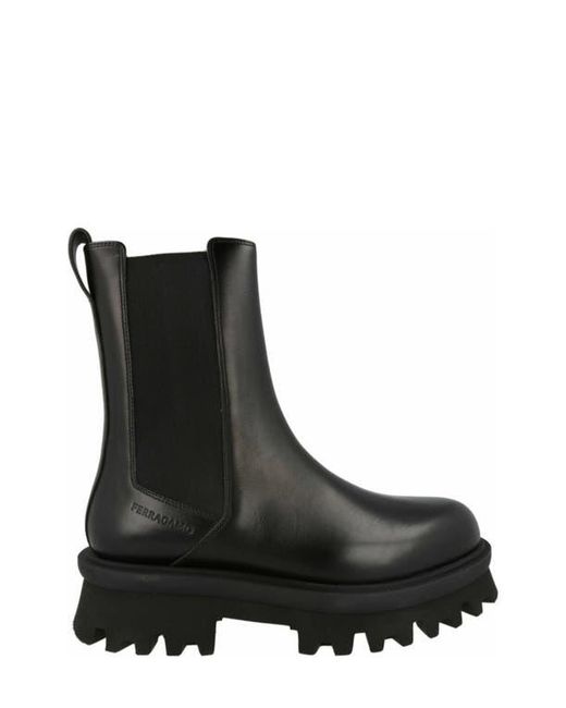 Ferragamo Black Flash Chelsea Boot for men