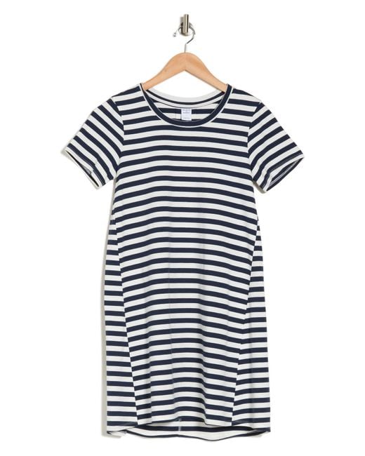 Melrose and Market Blue Stripe Swing T-shirt Dress