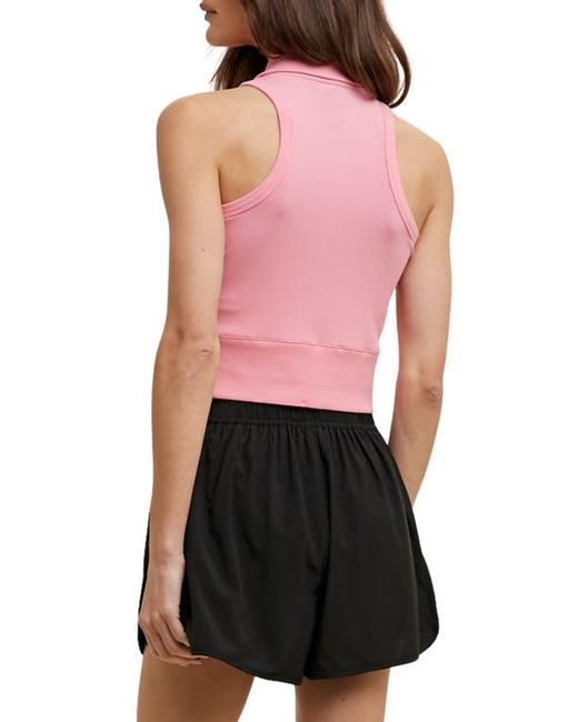 Wishlist Pink Ribbed Collared Tank